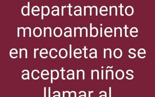 Monoambiente en recoleta