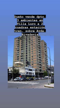 DEPARTAMENTO 3 AMBIENTES SOBRE AVDA RIVADAVIA AL 9800 - VILLA LURO - CABA