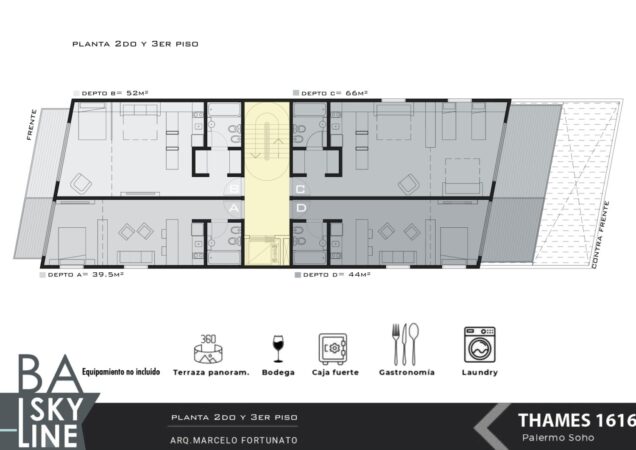 Departamento en Construcción en Palermo – Thames 1616 – 3D – PLAZA SERRANO