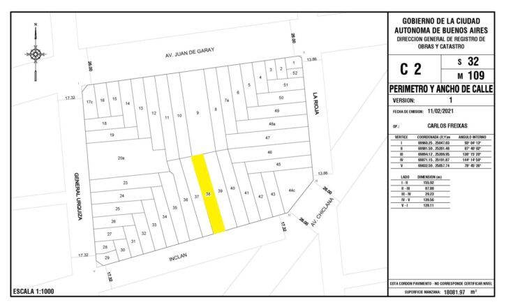 ¡EXCEPCIONAL LOTE EN VENTA – ¡DUEÑO DIRECTO – ¡SIN COMISION INMOBILIARIA, SIN PLUSVALIA! EDIFICIO P. PATRICIOS PROYECTO APROBADO CON CODIGO ANTERIOR, MAS METROS