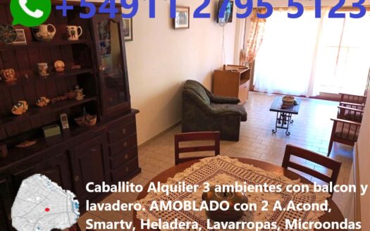 CABALLITO – Parque Rivadavia Alquiler  departamento 2 cuartos c/balcon AMOBLADO