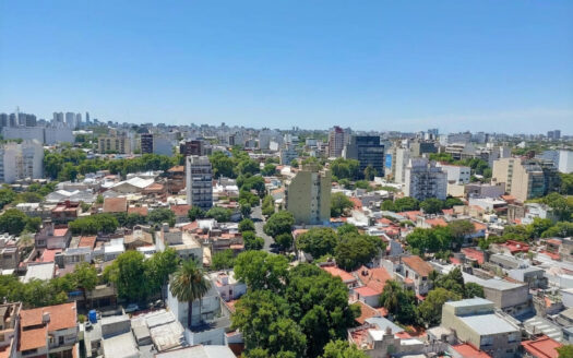 Departamento 3 ambientes Boedo Piso 14 vista panorámica con cochera cubierta